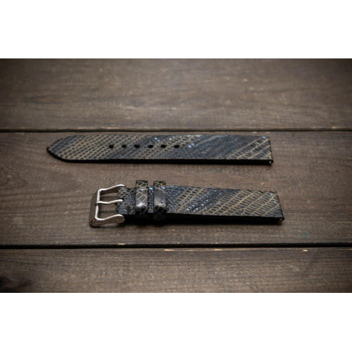 OBSIDIAN DRIFT – HANDMADE LIZARD LEATHER WATCH STRAP